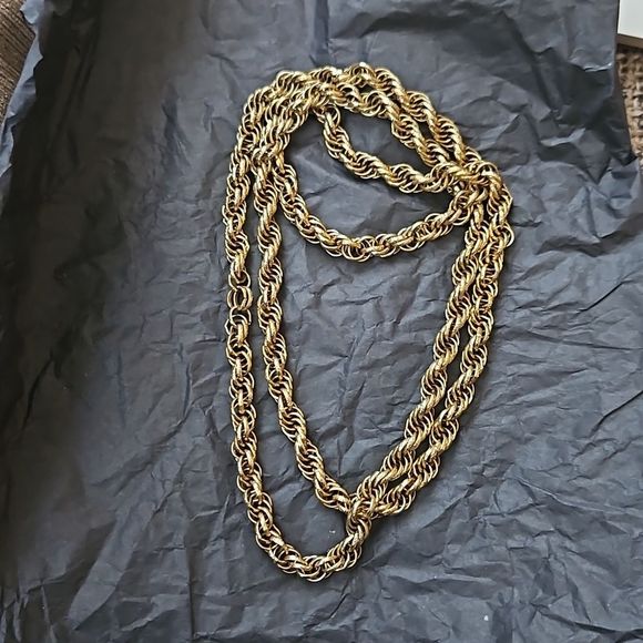 Unisex 38" thick gold tone chain round - Picture 2 of 4